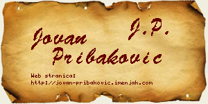 Jovan Pribaković vizit kartica
